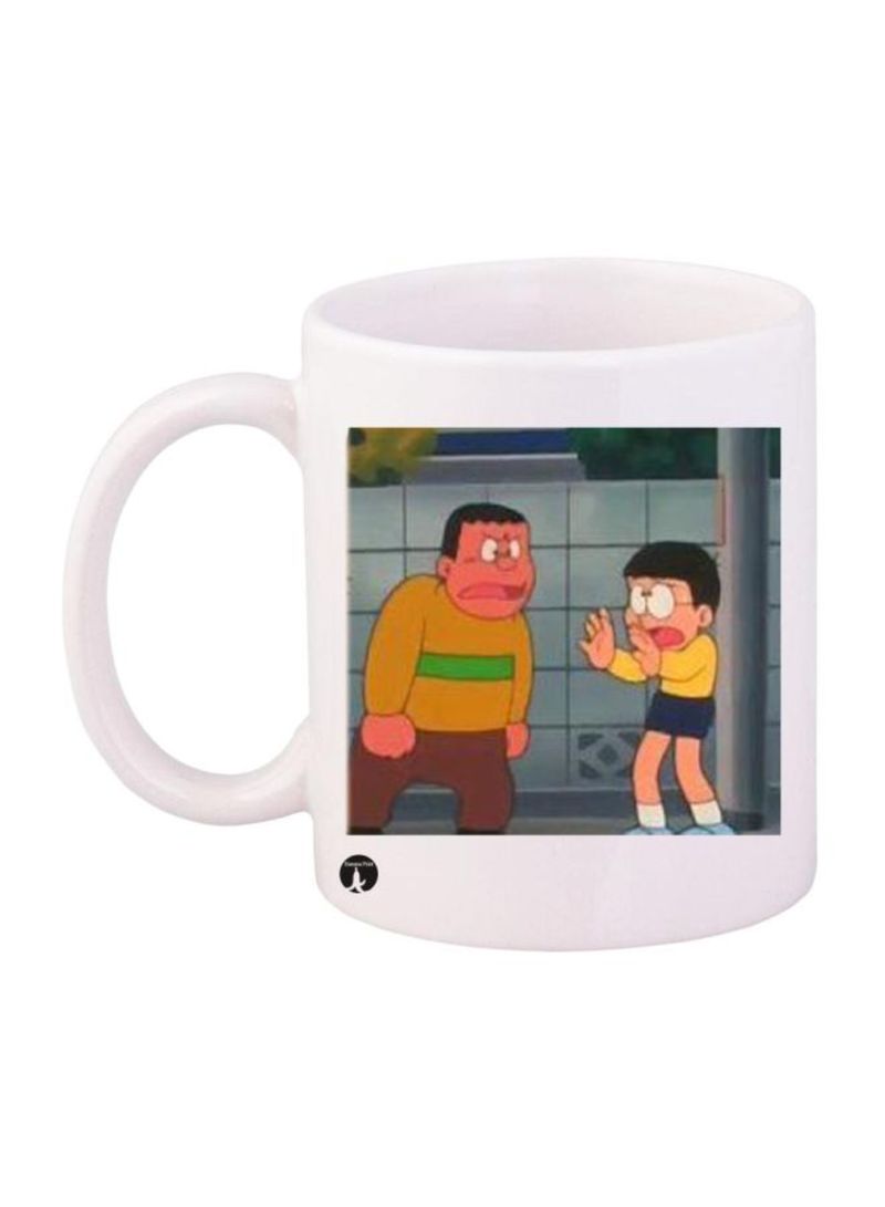 RKN Doraemon Printed Mug Brown/Pink/Grey Standard Size