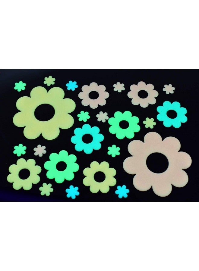 DirectGlow LLC DirectGlow 24 Piece Glow in The Dark Flowers Multicolor Wall Decor - Image 1