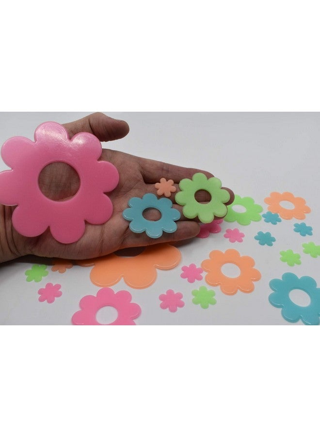 DirectGlow LLC DirectGlow 24 Piece Glow in The Dark Flowers Multicolor Wall Decor - Image 4