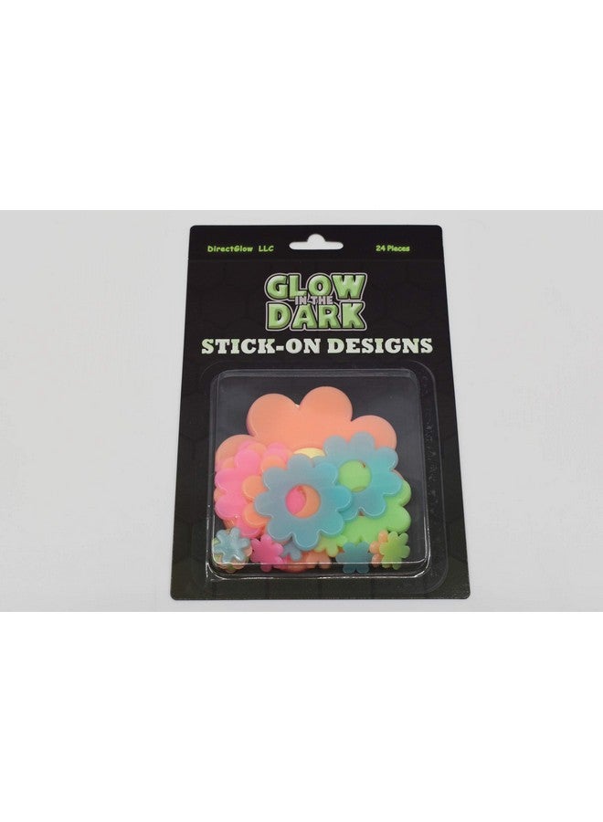 DirectGlow LLC DirectGlow 24 Piece Glow in The Dark Flowers Multicolor Wall Decor - Image 5
