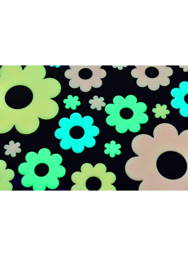 DirectGlow LLC DirectGlow 24 Piece Glow in The Dark Flowers Multicolor Wall Decor - Image 2