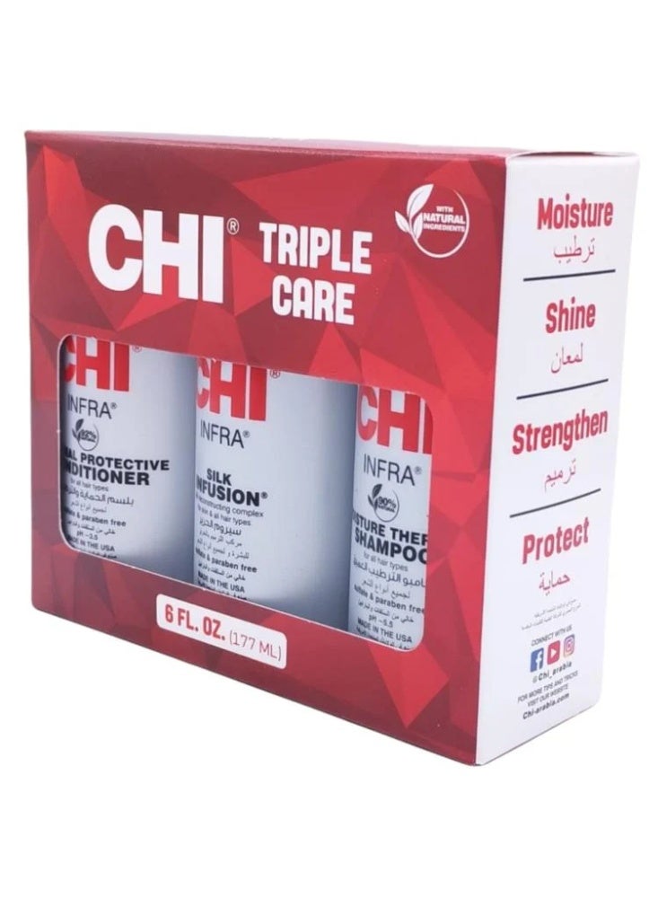 تشي مجموعة العناية الثلاثية للشعر التالف من تشي (شامبو + بلسم + سيروم)