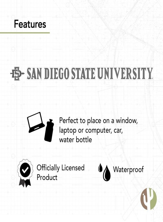 Desert Cactus San Diego State University Sticker Name Logo Vinyl Decal Laptop Water Bottle Car Scrapbook (15 Inch Sticker) - Image 4