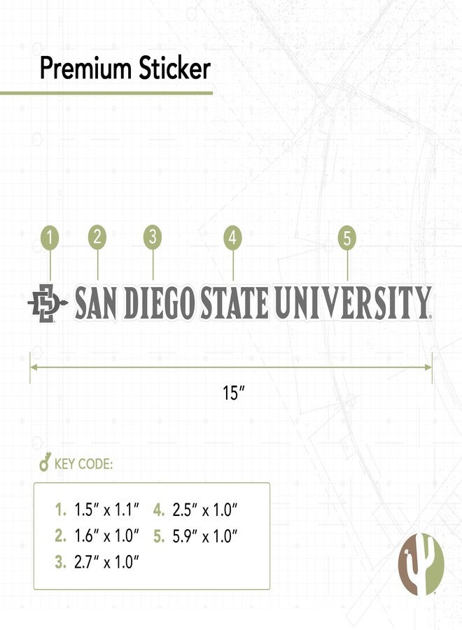Desert Cactus San Diego State University Sticker Name Logo Vinyl Decal Laptop Water Bottle Car Scrapbook (15 Inch Sticker) - Image 2