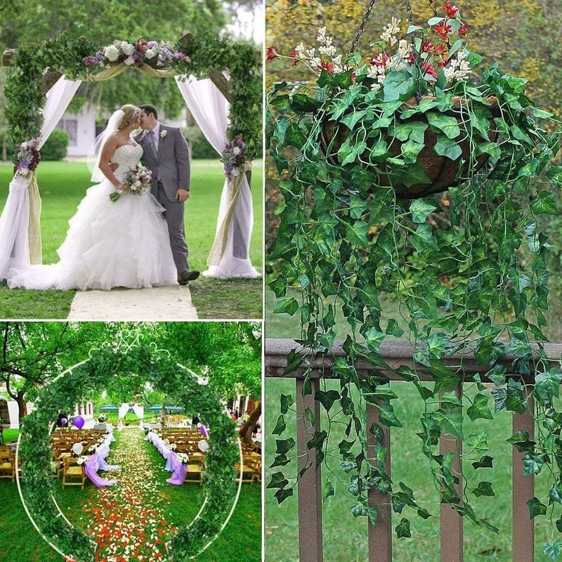Comtelek Fake Vines for Room Decor 48PCS Artificial Ivy Garland with Clip 336FT Green Flowers Hanging Plants Faux Greenery Leaves Bedroom Aesthetic Decor for Home Garden Wall Wedding - Image 4