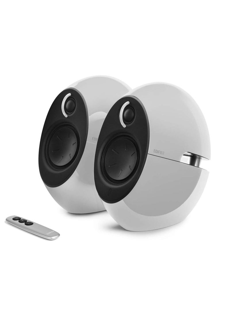 EDIFIER Edifier e25HD PC Speakers with Passive Bass Radiators & Bluetooth 5.3 LDAC for Desktop - Optical Input- 74W Near Field Powered Bookshelf Hi-Res Speakers with 24bit/96KHz Wired & 990Kbps Wireless White  - Image 1