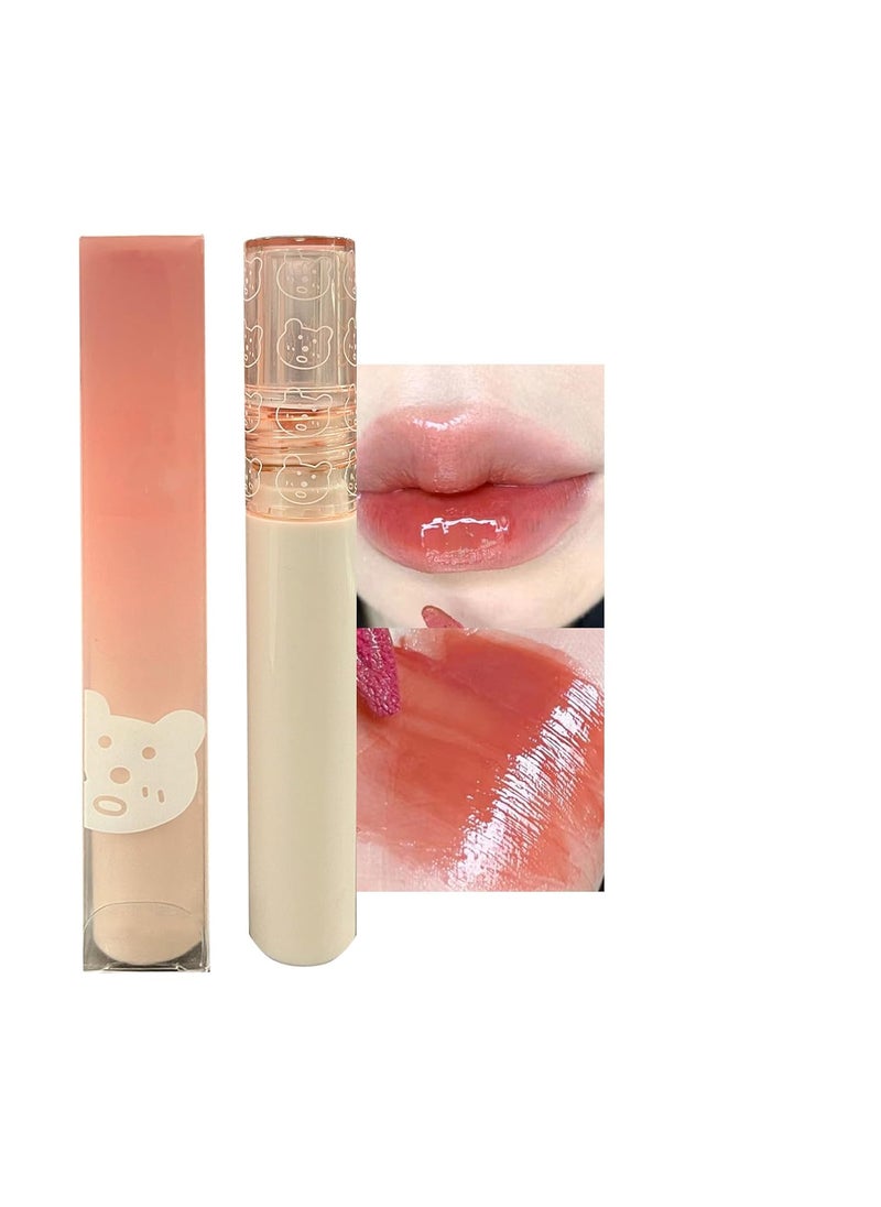 KWOLYKIM - KWOLYKIM Glass Water Lifter Gloss Hydrating Lip Gloss Plumping Water Gloss Lip Gloss Moisturizing Sweet Lip Glaze Snow Pink - Image 1