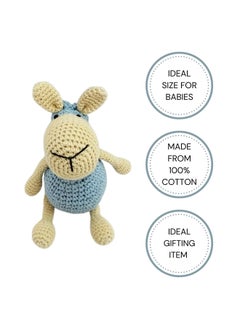 Happy Threads Handmade Crocheted Sheep (5 inch) – Blue | Crochet Toys | Child Safe | for Babies 6 Months & Above | Dolls for Boys/Girls| For Birthday Gift | Decorative Items for Room  - Image 4