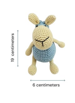Happy Threads Handmade Crocheted Sheep (5 inch) – Blue | Crochet Toys | Child Safe | for Babies 6 Months & Above | Dolls for Boys/Girls| For Birthday Gift | Decorative Items for Room  - Image 3