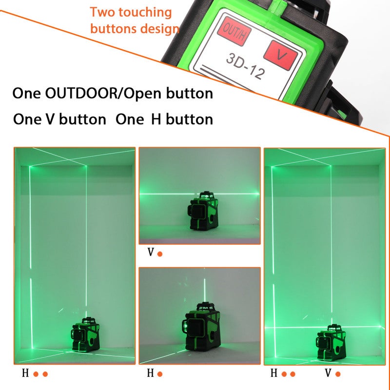 Multifunctional 3D 12 Lines Level Tool Vertical Horizontal Lines with Self-leveling Function - Image 5