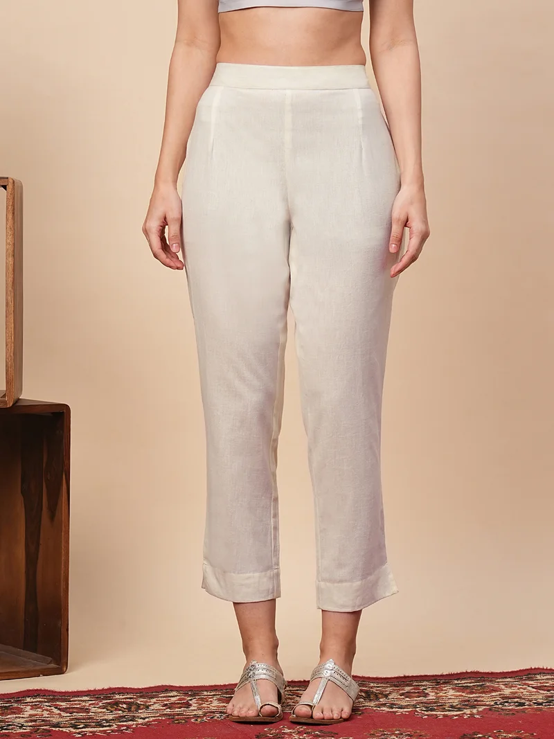 Women Mid Rise Trouser