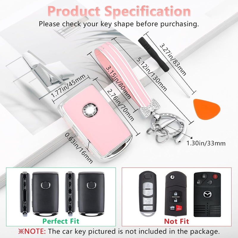 PIFOOG Pink TPU Key Fob Cover for Honda - Image 2