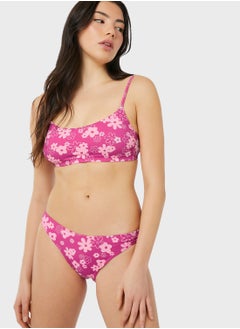 Floral Print Knitted Bra