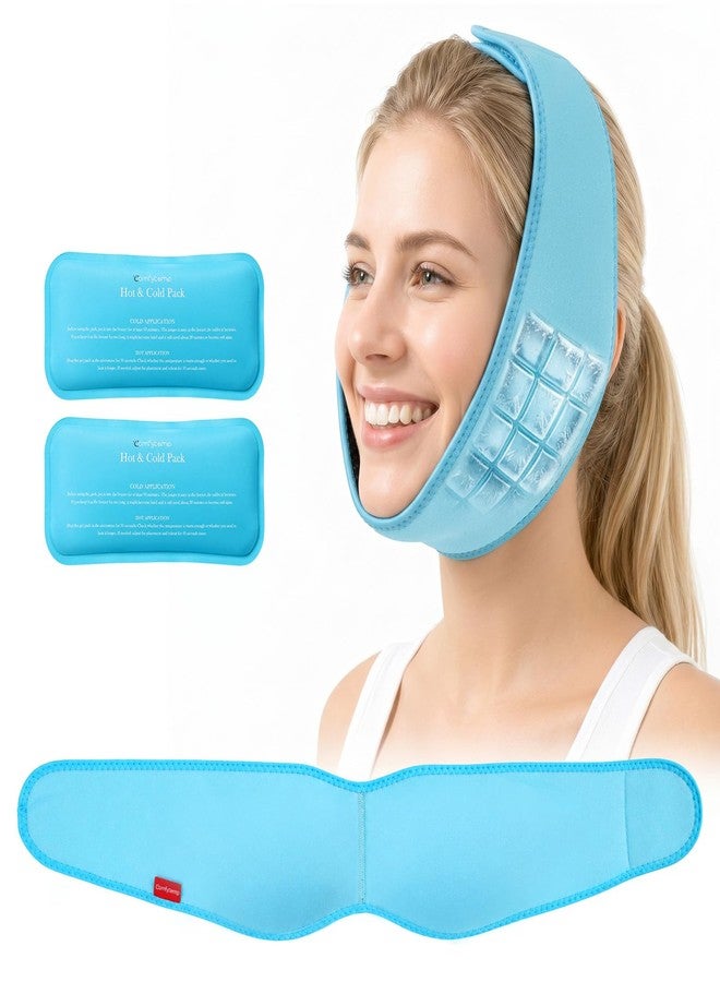 Comfytemp Wisdom Teeth Ice Pack Head Wrap, Face Ice Pack Tmj Relief Products Jaw, FSA Eligible HSA, 2 Hot Cold Gel Packs Reusable, Tooth Extraction & Removed, Face Oral Surgery, Dental Implants - Image 1