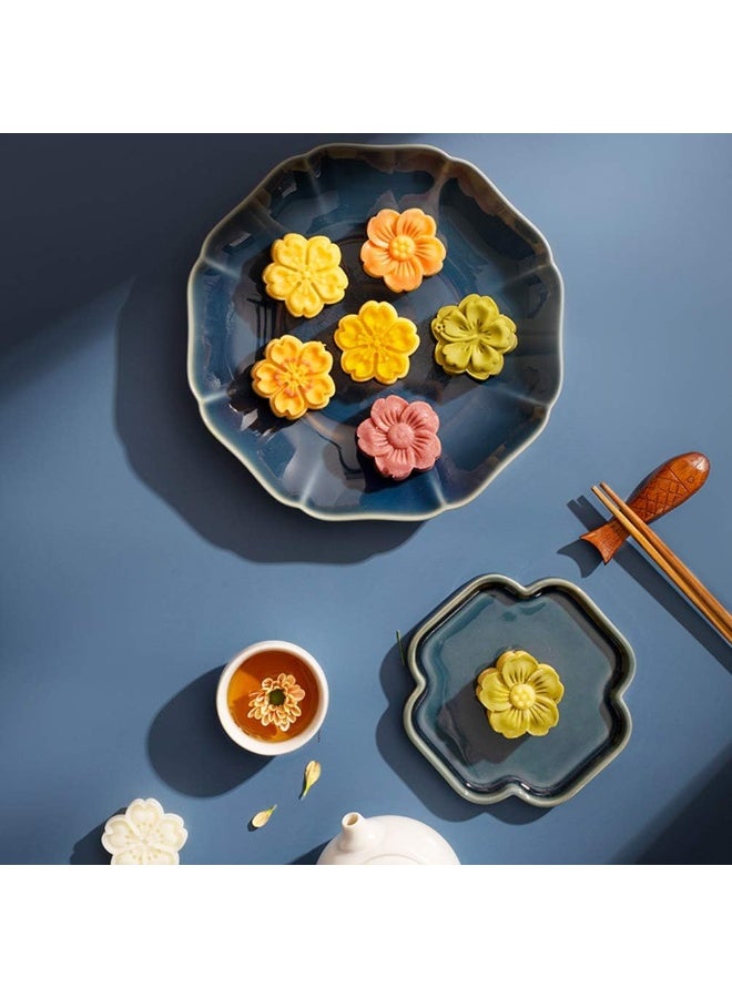 SHAOZHEN Moon Cake Mold Set 4pcs 50g Cookie Stamps, Cherry Blossom Floral Mid Autumn Festival DIY Hand Press Cookie Dessert Cutter Pastry Decoration Flower Impressions Tool Mooncake Maker (50g) - Image 5