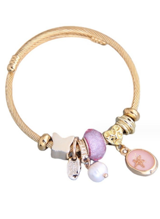 سوار رقيق مطلي بالذهب - Image 1