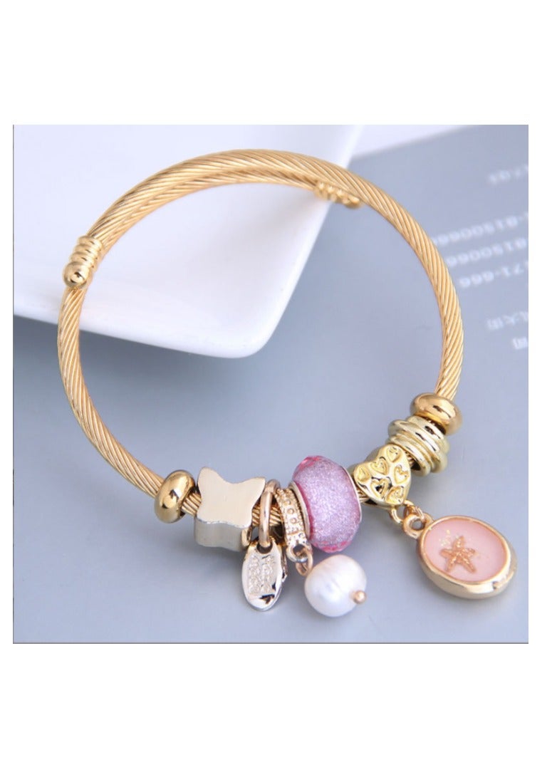 سوار رقيق مطلي بالذهب - Image 2