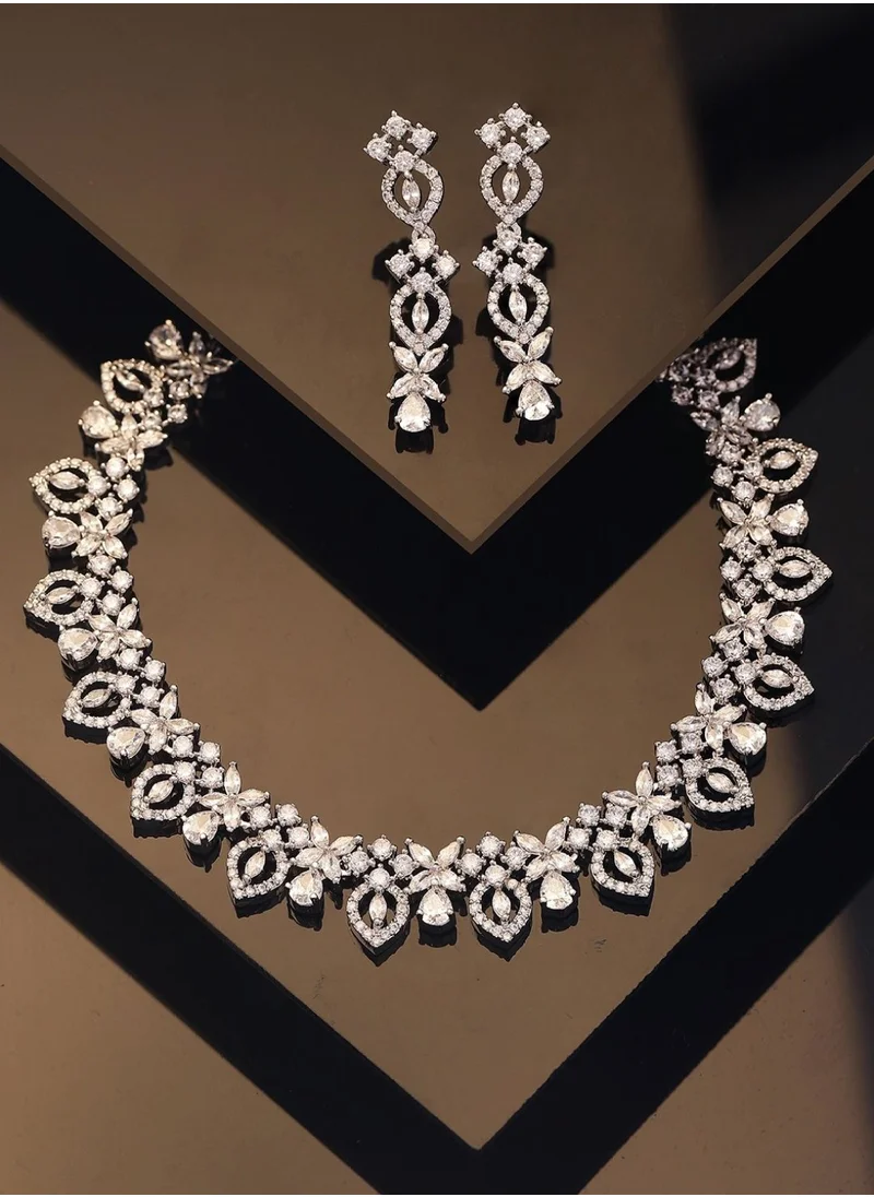 برياسي Plated American Diamond Stone Studded Jewellery Set