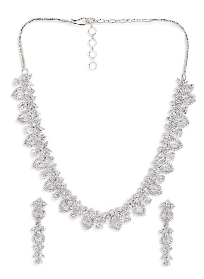 برياسي Plated American Diamond Stone Studded Jewellery Set