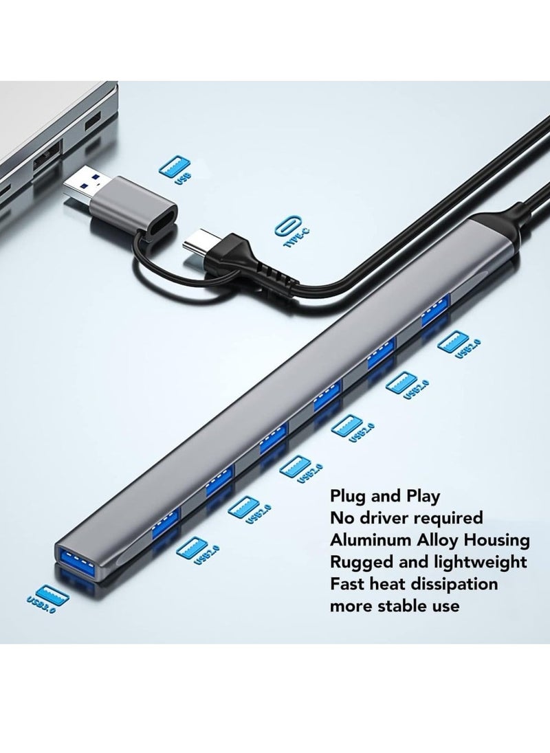 سبون موزع من النوع سي 7 في 2 USB ب7 منافذ ,منفذين USB 3.0 سرعة نقل البيانات بسرعة 5 جيجابت في الثانيةمتوافق مع ماك بوك برو واير واللابتوب وغيرها من الاجهزة من النوع سي  - Image 5