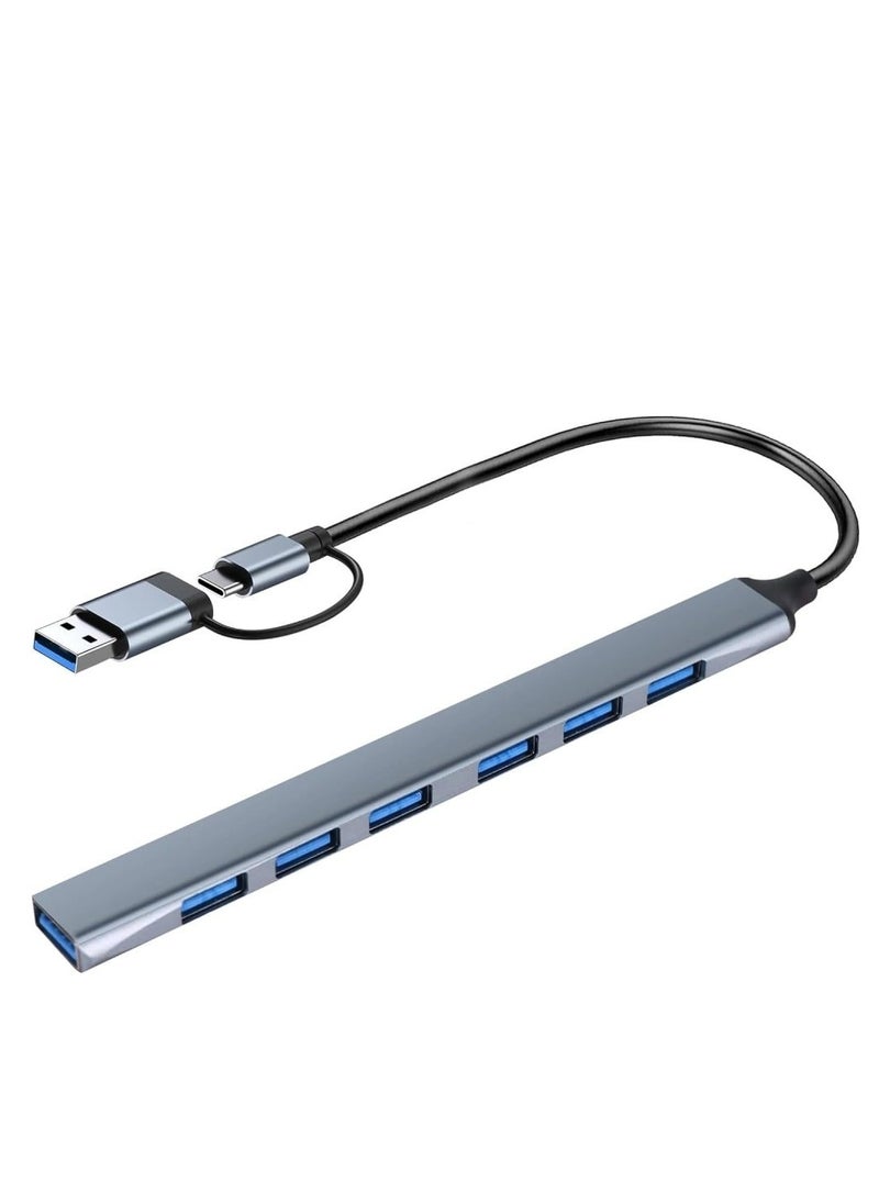 سبون - موزع من النوع سي 7 في 2 USB ب7 منافذ ,منفذين USB 3.0 سرعة نقل البيانات بسرعة 5 جيجابت في الثانيةمتوافق مع ماك بوك برو واير واللابتوب وغيرها من الاجهزة من النوع سي - Image 1