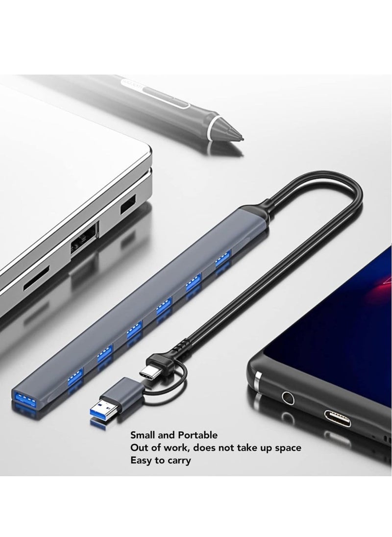 سبون - موزع من النوع سي 7 في 2 USB ب7 منافذ ,منفذين USB 3.0 سرعة نقل البيانات بسرعة 5 جيجابت في الثانيةمتوافق مع ماك بوك برو واير واللابتوب وغيرها من الاجهزة من النوع سي - Image 1