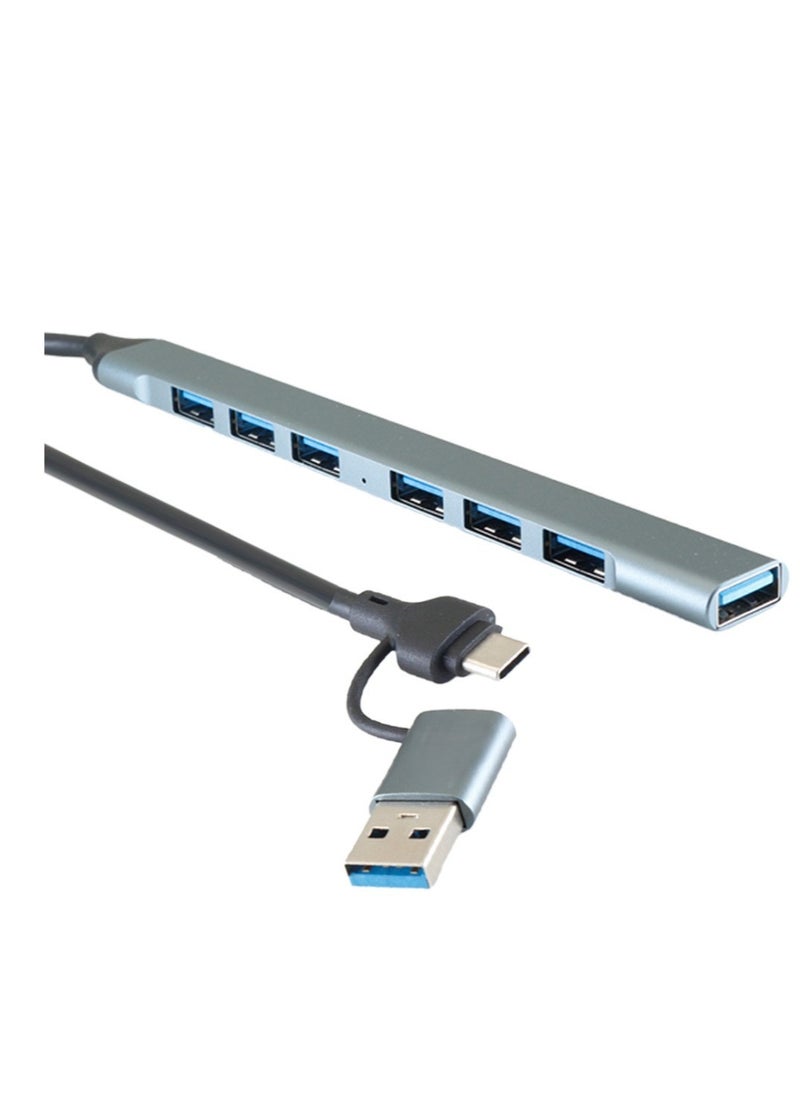 سبون موزع من النوع سي 7 في 2 USB ب7 منافذ ,منفذين USB 3.0 سرعة نقل البيانات بسرعة 5 جيجابت في الثانيةمتوافق مع ماك بوك برو واير واللابتوب وغيرها من الاجهزة من النوع سي  - Image 1