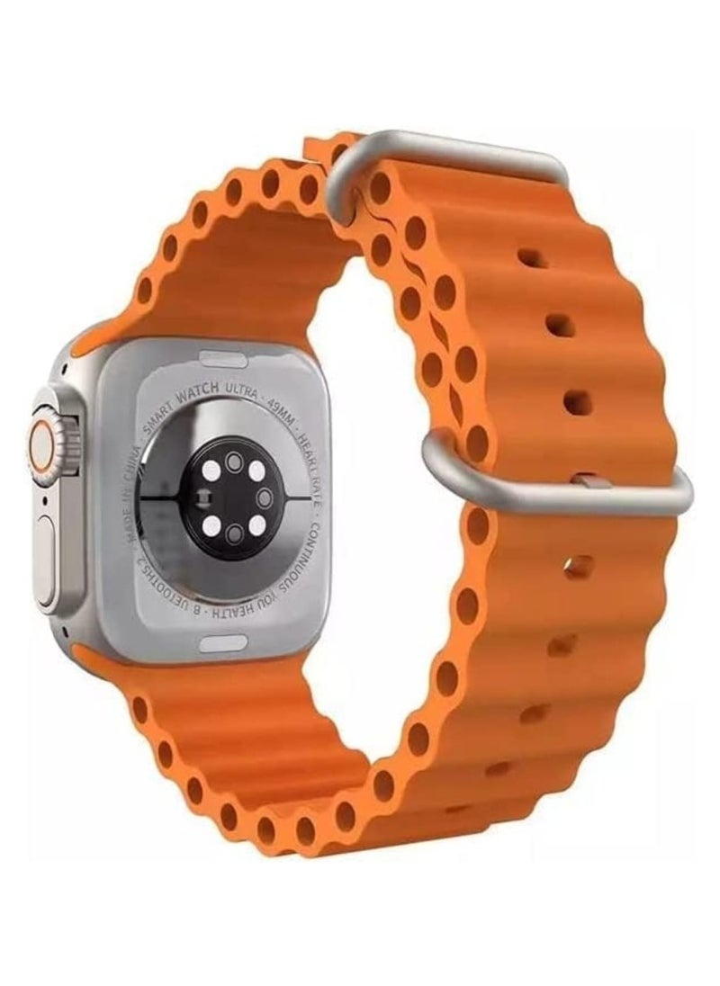 C idea - Cidea TW8 Ultra Smartwatch Series S8 1.96 Inch Screen Smart Watch with Silicone Strap Orange - Image 1