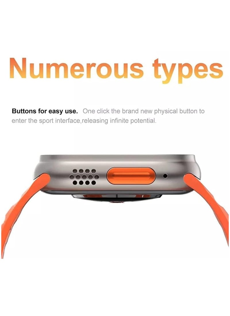 C idea - Cidea TW8 Ultra Smartwatch Series S8 1.96 Inch Screen Smart Watch with Silicone Strap Orange - Image 1