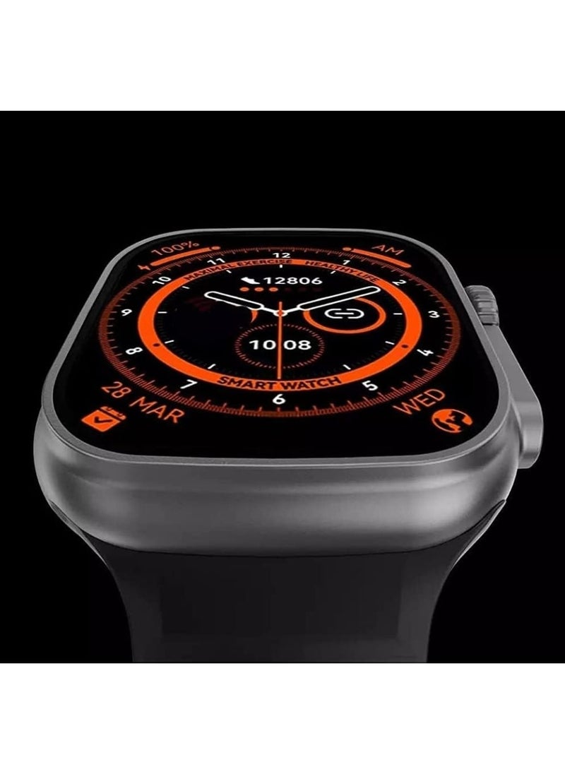 C idea - Cidea TW8 Ultra Smartwatch Series S8 1.96 Inch Screen Smart Watch with Silicone Strap Orange - Image 1
