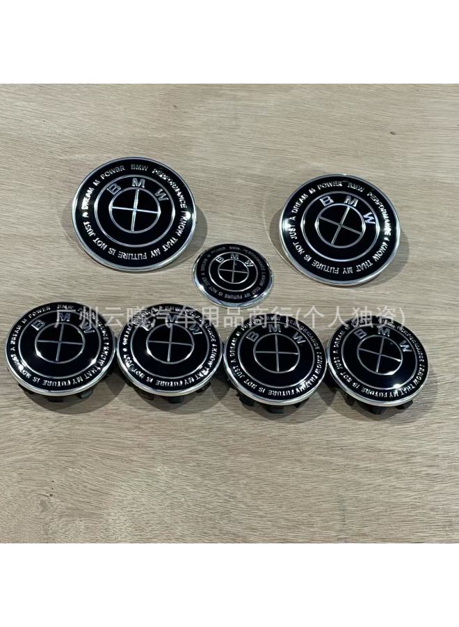 Suitable For Bmw Original Car Logo 82mm74mm Original Black Bottom Front And Rear Logo Hood Trunk Car Logo