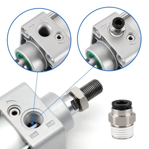 Baomain Pneumatic Air Cylinder SC 32-200,PT 1/8, Bore 1 1/4 inch(32mm), Stroke 8 inch(200mm), Dual Action 1 Mpa,for Industrial Machinery - Image 5