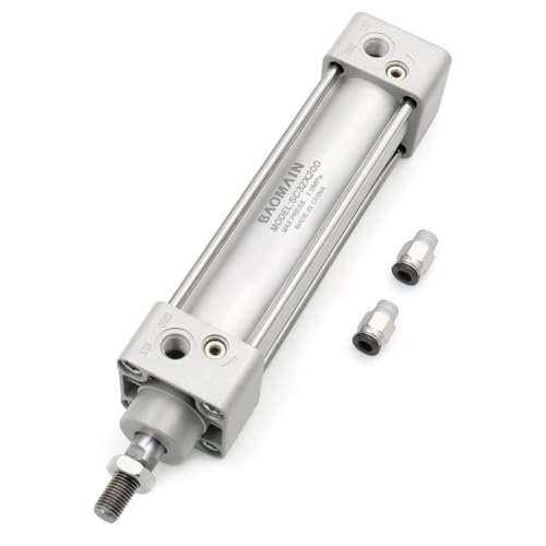 Baomain Pneumatic Air Cylinder SC 32-200,PT 1/8, Bore 1 1/4 inch(32mm), Stroke 8 inch(200mm), Dual Action 1 Mpa,for Industrial Machinery - Image 2