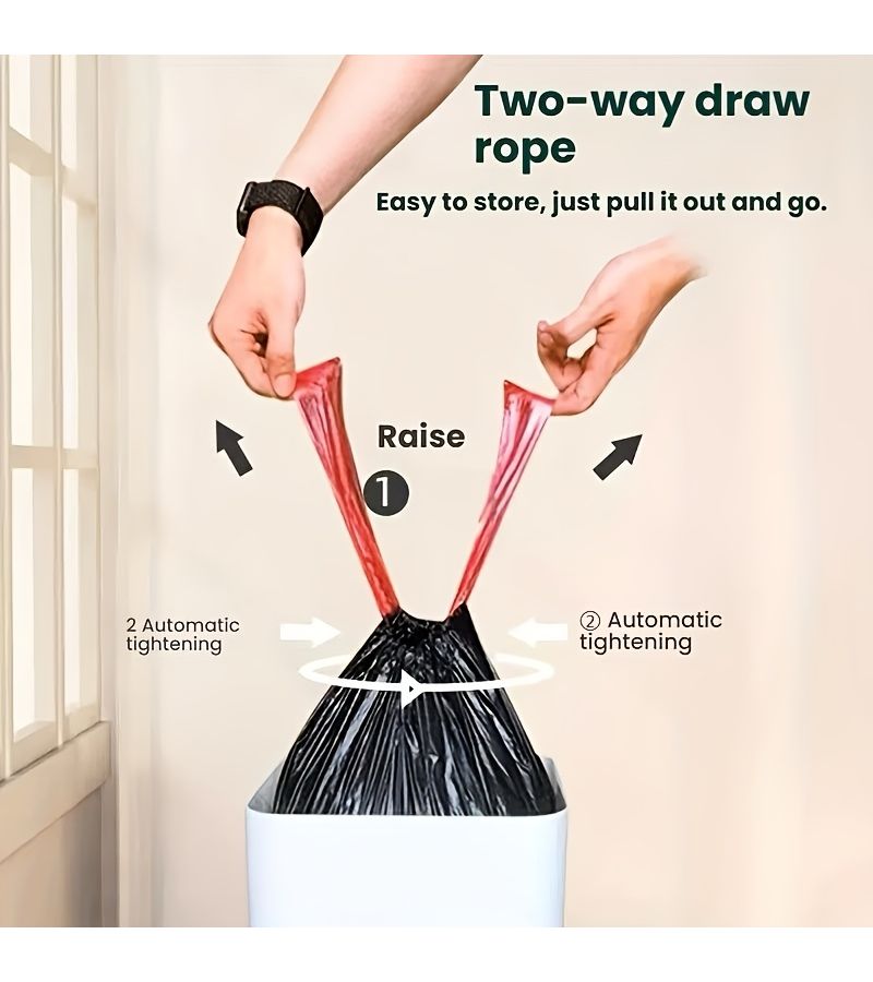 150 Durable Leak Resistant Black Drawstring Garbage Bags for 3 17 Gal Bins Home Office Kitchen Bathroom Outdoor Trash Can Use - Image 4