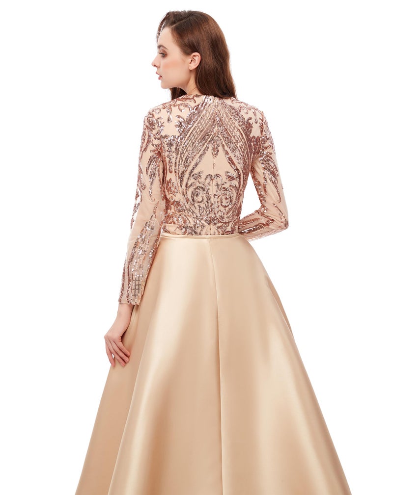 Ikerenwedding Satin Detachable Train for Wedding Prom Party Dress Sweep-Train Overskirt Champagne - Image 4