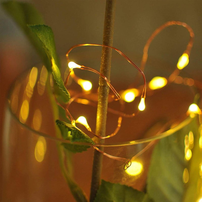 Lexton Lexton 5 Meter 50 LEDs LED Fairy String Lights USB Powered and 3 AA Battery Operated for Indoor Decorations Battery not Included Warm White Pack of 1 Standard Lex5mcopperUSBBattery  - Image 4