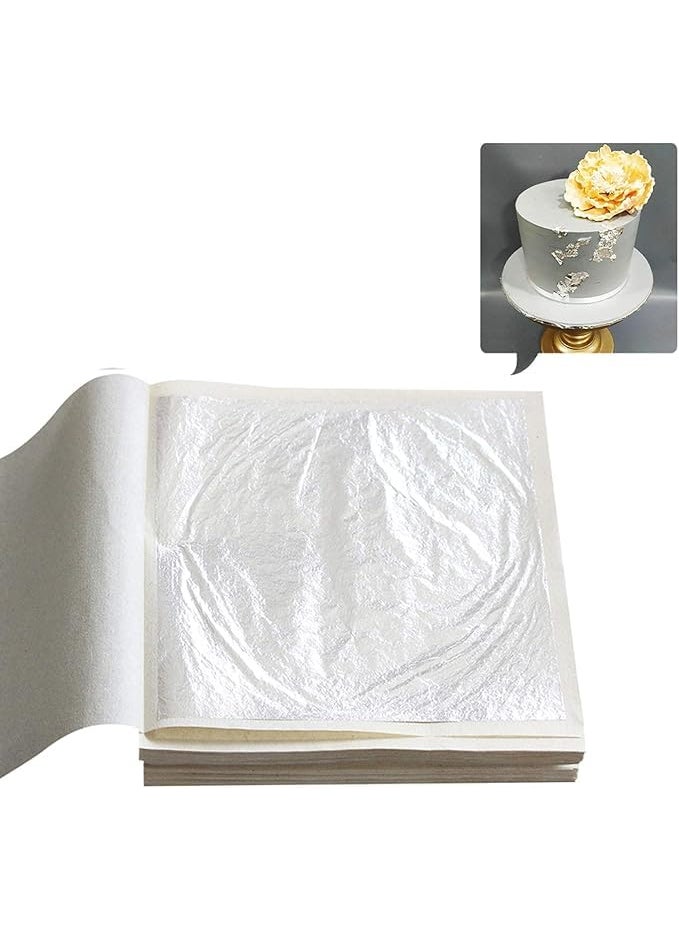 ASK VARK WALA ASK VARK WALA Varaq 50 Chandi VarkEdible Silver Leaf Jumbo Sized 6X4 Inch GermanSheets Finest Silver Leaves for SweetsFace PackChandi ka Varq Glitters 