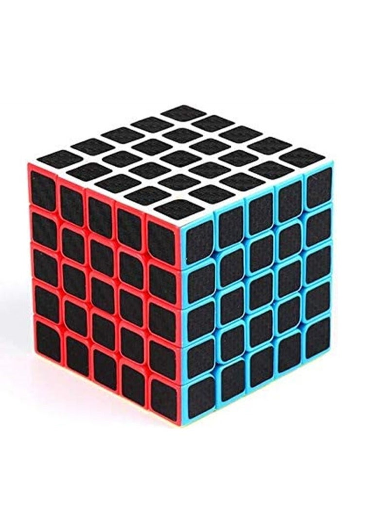 Rubiks Cube 5x5x5 Speed Cube Smooth Magic Carbon Fiber Sticker Speed Cubes Enhanced Version Black - Image 1