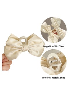 Excefore Butterfly Hair Clips for Women, 2Pcs Black and White Silky Satin Large Butterfly Cute Hair Claw Hold Hair Jaw Clips Bowknot Hairpin  - Image 3