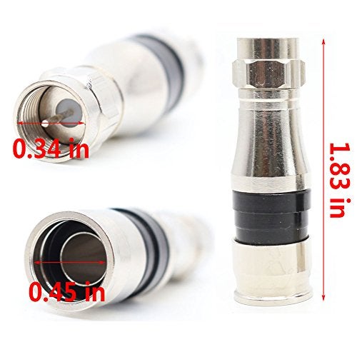 ANHAN F Type RG11 Coax Cable Compression Fitting/Connector with Weather Seal O Ring 10PACK - Image 3