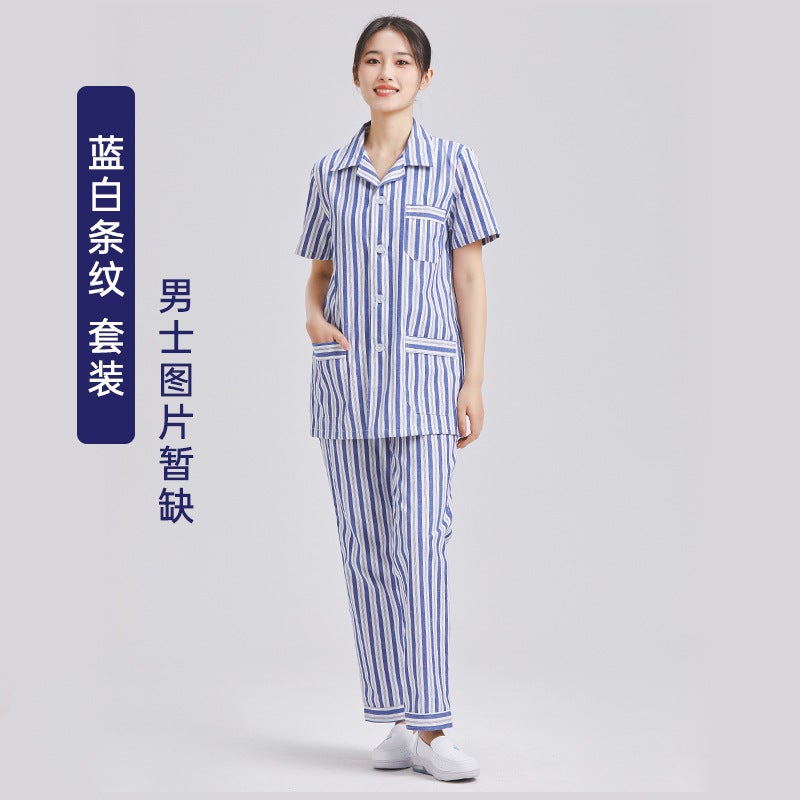Hospital Gown 0 Cotton Long-Sleeved Pajamas For Female Hospital Patients Short-Sleeved Pajamas For Male Elderly Patients Hospital Gown - Image 1
