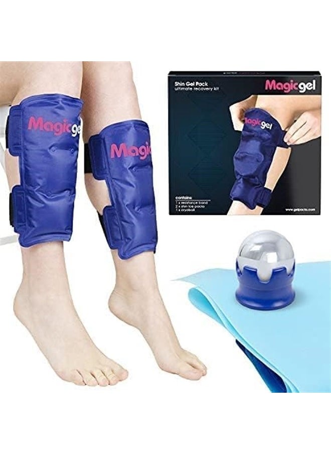 Magic Gel Shin Splint Relief: Hot & Cold Packs, Cryoball & Stretch Bands for Shin Splints | Hot & Cold Therapy for Leg Pain Relief | by Magic Gel  - Image 1