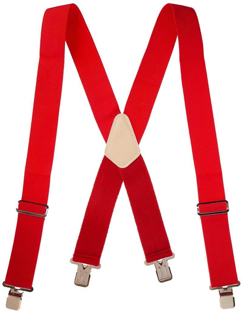 Custom Leathercraft 110RED Heavy Duty Work Suspenders, Elastic Straps, One Size, Red - Image 2