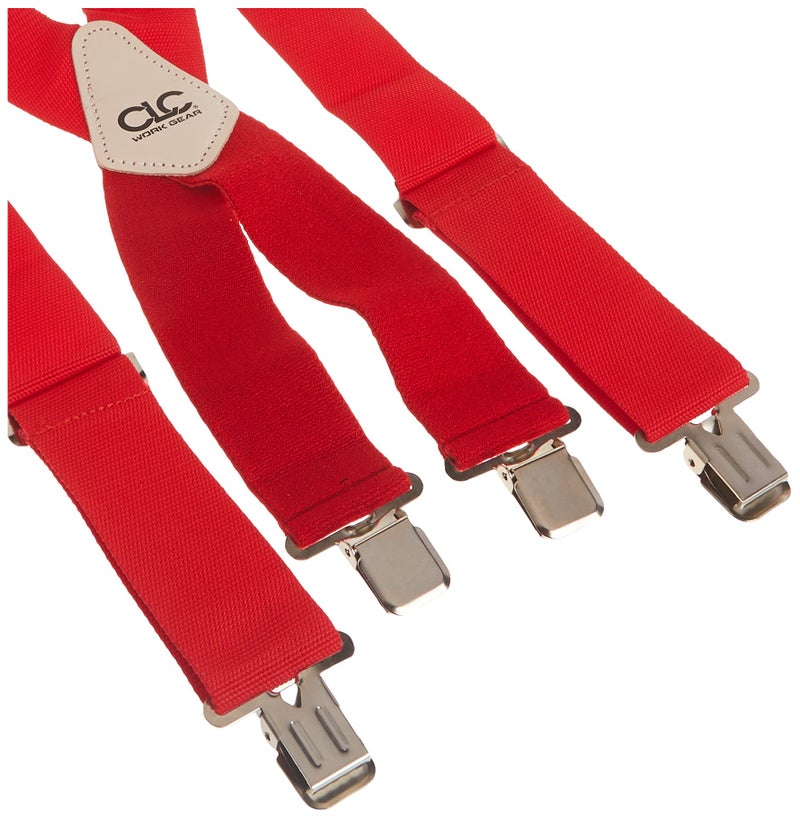 Custom Leathercraft 110RED Heavy Duty Work Suspenders, Elastic Straps, One Size, Red - Image 3
