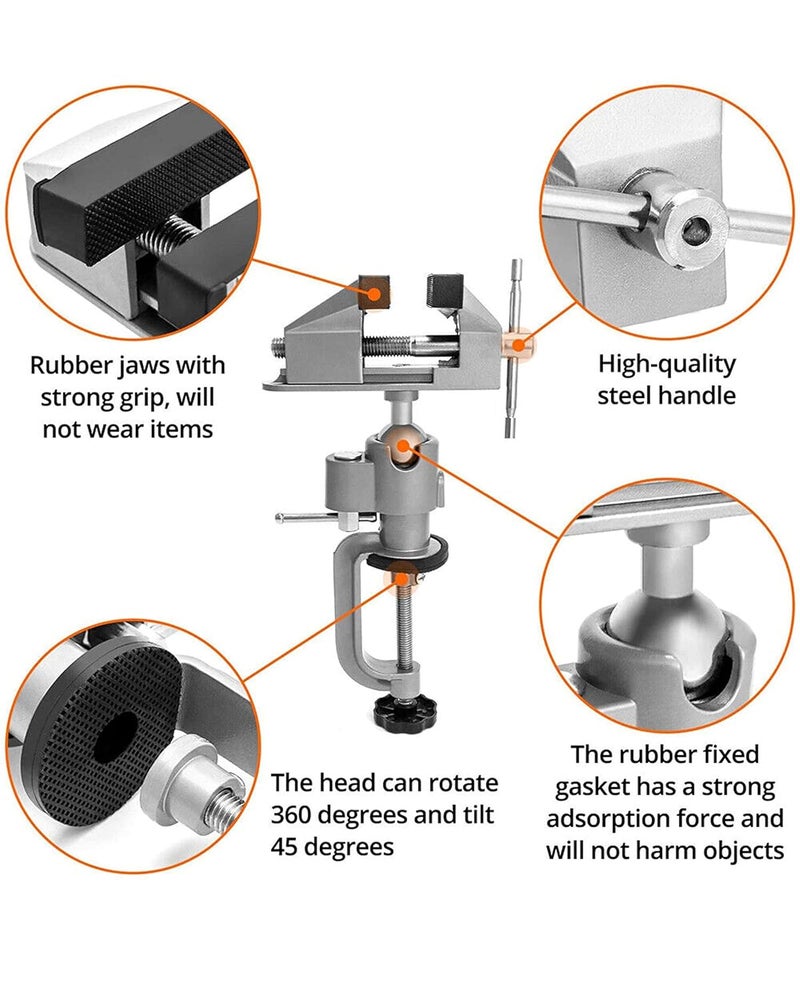 HOMDUM 360 Universal Vice by Rotating Vise with Heavy Base for Woodworking Jewelry Making Engraving Fly Tying and More - Image 5