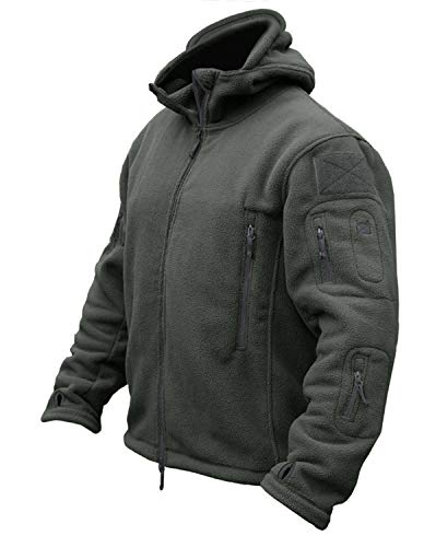 CRYSULLY Men's Autumn Winter Military Tactical Jackets Camping Sailing Field Fleece Jacket Snow Coat Gray - Image 1