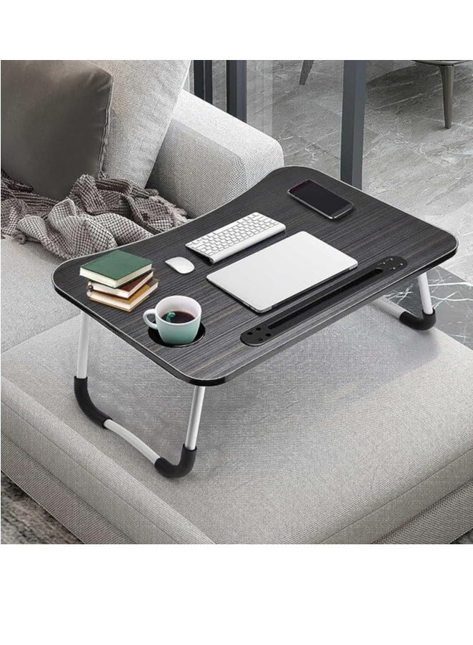 MMIO Portable Foldable Adjustable Bed Table for Laptop, Computer, Notebook, Tablet, 60 x 40 x 28 cm, Black