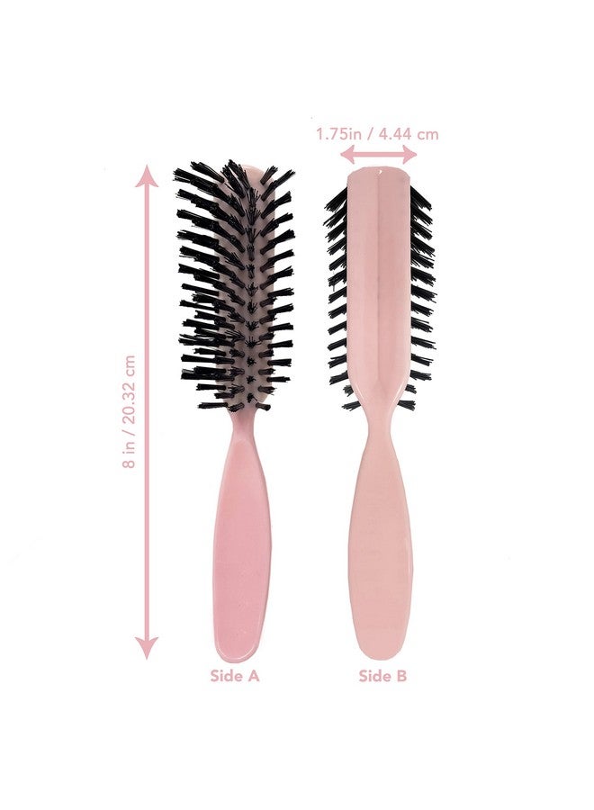 Styling Gear Detangling Hair Brush Nylon Bristles 7 Row Teasing Womens Brush For Thick Hair Small Travel Hairbrush Brush For Hair 1 Pcs. (Light Pink) - Image 3