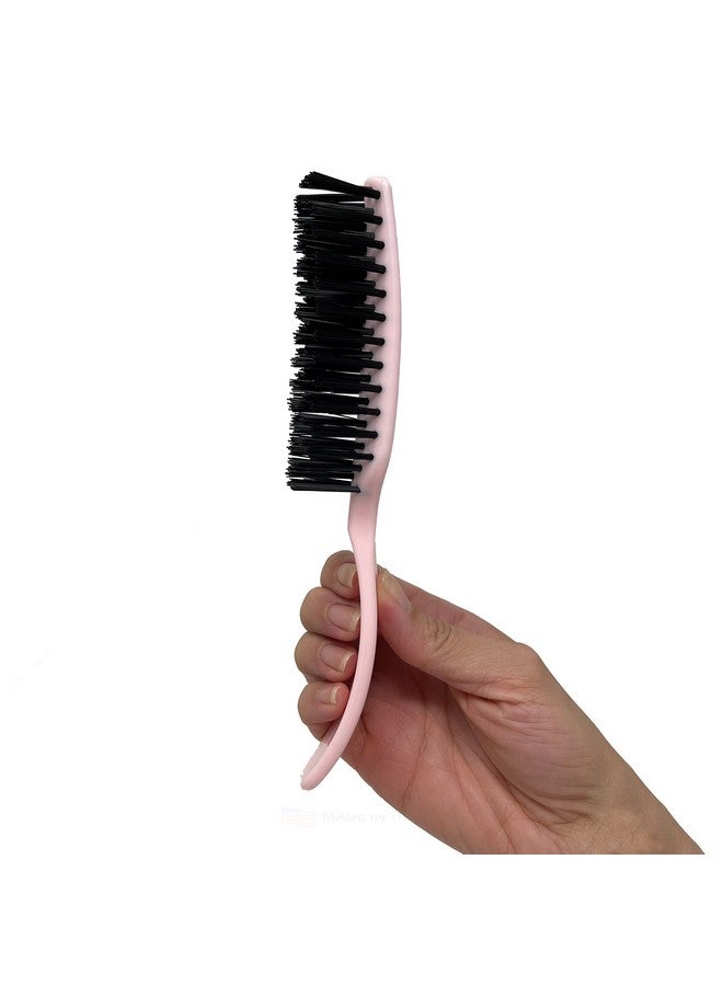 Styling Gear Detangling Hair Brush Nylon Bristles 7 Row Teasing Womens Brush For Thick Hair Small Travel Hairbrush Brush For Hair 1 Pcs. (Light Pink) - Image 5