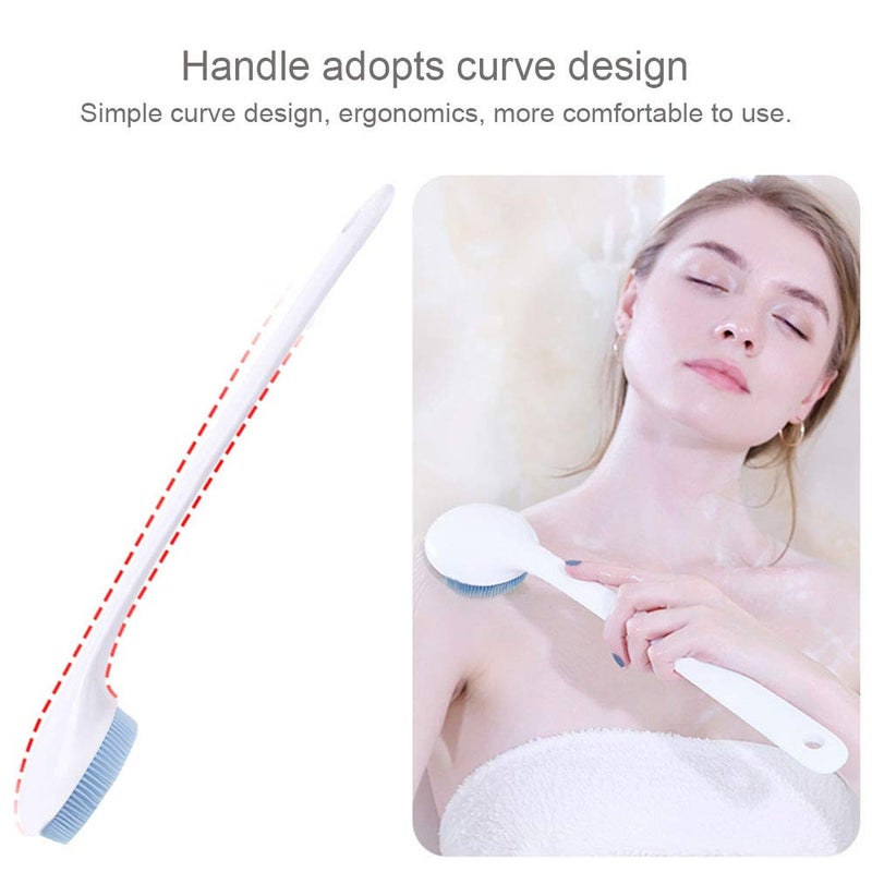 V-TOP Back Scrubber for Shower, Silicone Body Scrubber Long Handle with Soft Bristles, Bath Body Washer Shower Exfoliator Brush for Men and Women, BPA Free, Non-Slip - Image 2